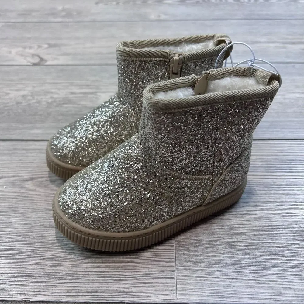 Cat & Jack Toddler Arlo Booties Gold Size 7 NWT